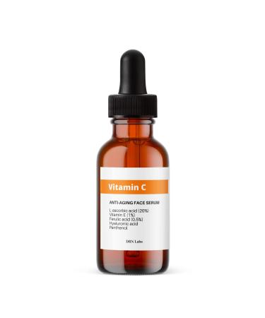 Vitamin C Serum - 20% L-Ascorbic Acid  Vitamin E  Ferulic Acid  Hyaluronic Acid  Provitamin B5 - for Hydration  Anti-Aging  Brightening and Reducing Wrinkles by DRN Labs. 1 Fl Oz
