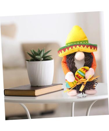 HOMSFOU 4 Pcs 1 Set Hawaiian Doll Summer Beach Party Decoration Nativity Ornaments for Kids Santa Ornament Plush Santa Gnome Cinco De Mayo Party Decorations Cloth Mexico Child Desktop Yellowx2pcs 20x13x9cmx2pcs - Buy Online on GoSupps.com