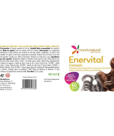 MUNDONATURAL ENERVITAL CANOSIN 60cap is a capsule formula designed for regular use When used consistently it supports normal body functions The package contains 60 capsules This fits - Buy Online on GoSupps.com