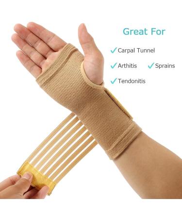 Carpal Tunnel Wrist Brace Pair - Adjustable Compression Support for Wrist Pain & Tendonitis - Ideal for Sports Injuries - Buy Online on GoSupps.com
