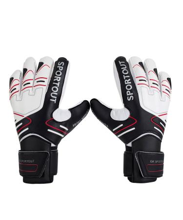 Young people and awakening children Sen goalkeeper gloves with finger savings non -slip granting strong protection for fingers black black 8