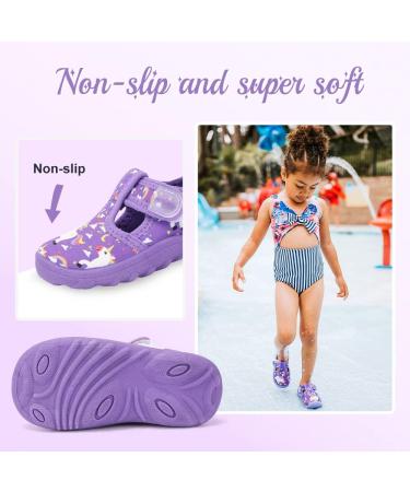 Nerteo Boys Girls Aquatic Water Shoes - 9 Toddler Purple/Rainbow/Unicorn - Buy Online on GoSupps.com