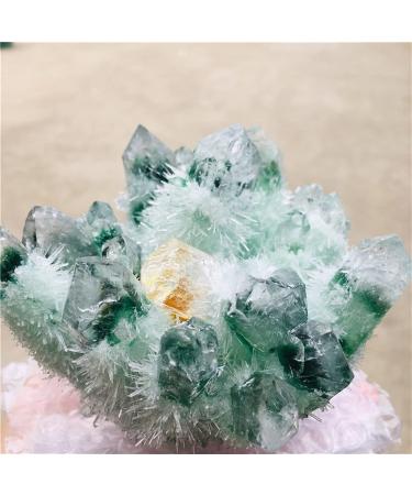 Natural Crystal Rough Natural Green Ghost Phantom Quartz Crystal Cluster Rock Stones and Crystals ReikiSpecimen Home Deco for Decoration Stone Generator (Size : 500-600g)