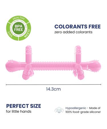 Kalovin Silicone Baby Teething Toy - Sensory Toy for Babies - Pink - Ideal Gift for Baby Girls and Boys - Buy Online on GoSupps.com