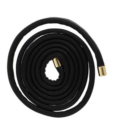 FRCOLOR Spiral Lock Hair Tie Dreadlock Accessory PU Leather Long Bendable Hair Tie for Women Men Thick Curly Hair Wraps (Black)