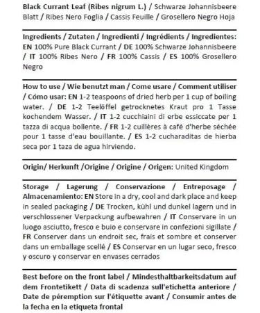 Health Embassy Black Currant Leaf Tea | Ribes Nigrum L | Feuille de Cassis Tisane 100g - Buy Online on GoSupps.com