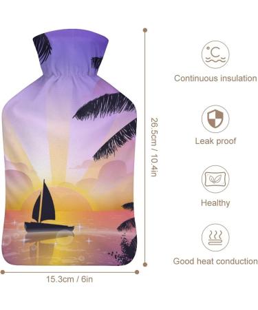 Sunset Boat Hot Water Bottle with Plush Cover - Cozy Hand Warmer for Adults & Children (26.5x15.3cm) - International Shipping Available - Buy Online on GoSupps.com