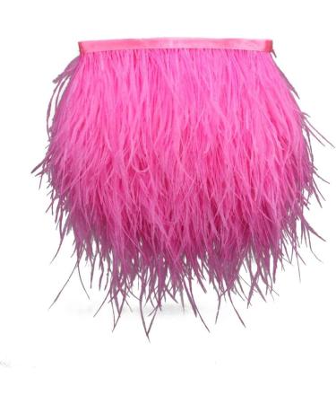 Ostrich Feather Fringe Trim Ribbon 2 Yards - Fluorescence Peach - 4-6inch Width - Sewing & Crafts Accessories - Buy Online on GoSupps.com