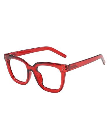 Blue Light Blocking Glasses for Women and Men Square Red
