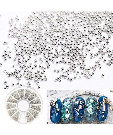 RD-24439 Rhinestone Nail Studs Steel Beads 3D Art Decorations Manicure Caviar Beads-Silver - Buy Online on GoSupps.com