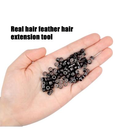 Jinlaili 500 Microrings for Hair Extensions - Black 3mm Nanorings Micro Loops & Micro Beads for I-Tip & Cold Extensions - Premium Silicone Quality - Buy Online on GoSupps.com