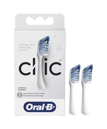 Oral-B Clic Toothbrush Replacement Brush Heads White 2 Count