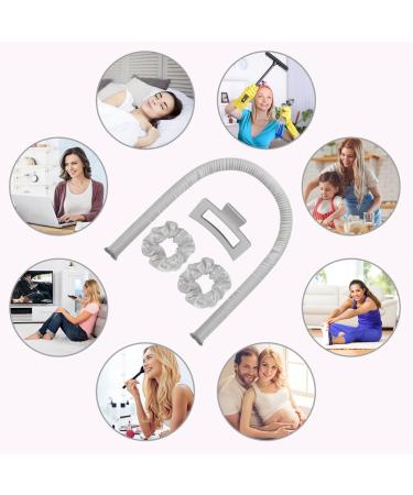 PINTAUR High Resilience Sponge Heatless Curling Rod Headband - Grey | Soft, Comfortable, No Heat Curls Ribbon for Long Hair DIY Styling - Buy Online on GoSupps.com