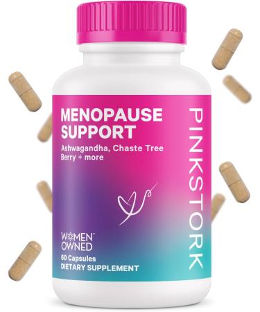 Pink Stork Menopause Supplement: Menopause Relief, Ashwagandha to Support Estrogen Levels, Black Cohosh for Hot Flashes+ Hormonal Balance for Women, Women-Owned, 60 Capsules