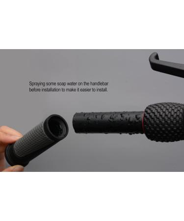 TOPCABIN Short Mini Bike Handlebar Grips - 2PCS 90mm Black + Grey Rubber Grips for Standard Bikes - Buy Online on GoSupps.com