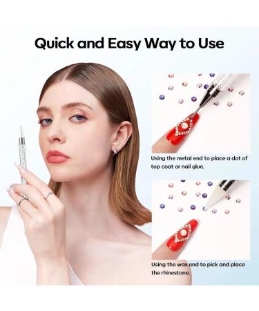 Rhinestone Picker Tool - Dual-Ended Acrylic Handle Applicator for Nail Art & DIY Rhinestone Pickup & Dotting Tools - Buy Online on GoSupps.com