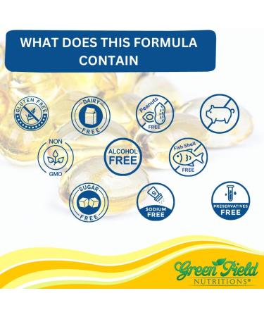 Greenfield Nutritions Halal Vitamin D3 2000 IU Softgel - 50 mcg High Potency D3 120 Unflavored Mini Softgels - Halal Vitamins D with Halal Beef Gelatin Supports Immune Bone Teeth Brain and Hair - Buy Online on GoSupps.com