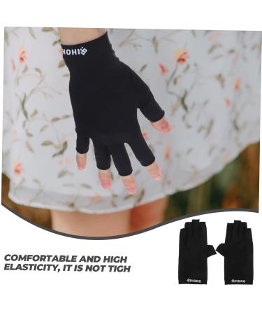 Housoutil 1 Pair Uv Gloves Half Finger Gloves Touchscreen Gloves Fingerless Manicure Gloves Summer Sunblock Gloves Outdoor Hiking Gloves Sun Gloves Women's Girl Fabric Skin Care Products 19.5x8cm Black - Buy Online on GoSupps.com