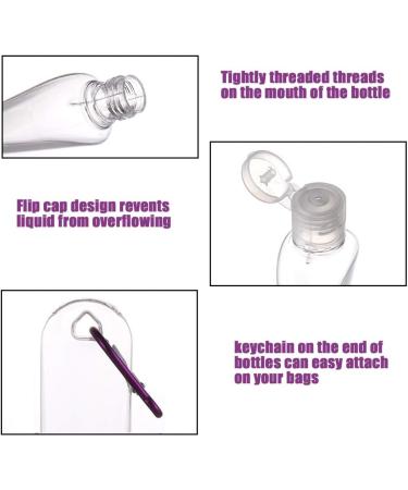 50 Pack 50ml Travel Plastic Keychain Bottles - Portable Leakproof Squeeze Containers for Lotion and Soap - Refillable Empty Bottles - $0.89/count - Buy Online on GoSupps.com