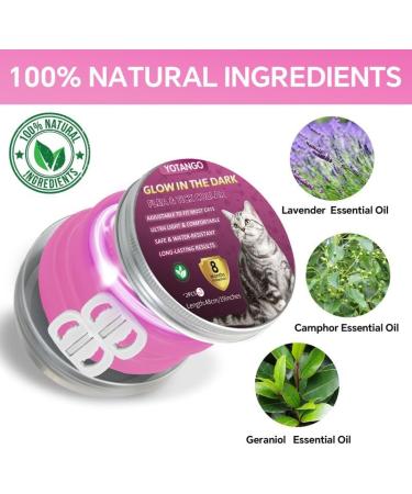 YOTANGO Cat Collar Repellent 2 Pack Cat Collar-Built-in Pant-Based Formula Strong Repellency Slow Release Glow in the Dark Pleasant Aroma Waterproof (Pink) - Buy Online on GoSupps.com