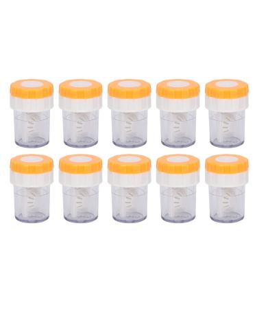MINGZHE 10 Pack Manual Contact Lens Washer Professional Portable Contact Lens Washer Soaking Case (Orange)