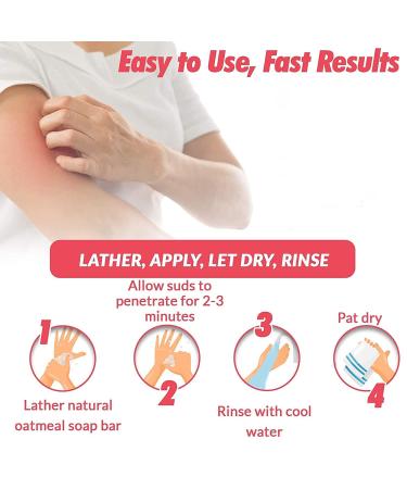 Calamine Instant Itch Relief Soap Bar - Natural Anti-Itch Defense Cleanser for Bug Bites, Eczema & Poison Ivy - 4oz Bar - Buy Online on GoSupps.com