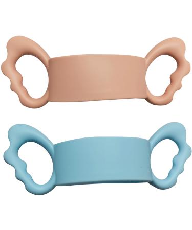 Botabee Silicone Wide-Neck Baby Bottle Handle - Durable Food Grade Silicone Transitional Sippy Cup Handle Grip - Handles for Bottles to Help Baby Transition to Self-Feeding - (Set of 2  Blue & Pink)