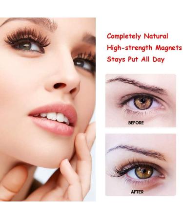 Magnetic Eyeliner Eyelashes Kit 2 PCS Waterproof Magnetic Liquid Eyeliner with Tweezers 5 Pairs Upgraded Magnetic False Eyelash with 5 magnets for Long Lasting Natural and Glamorous Look (3 Pairs) - Buy Online on GoSupps.com