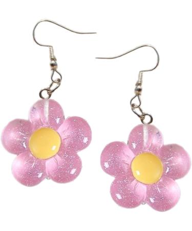 Feyley Earrings | Colorful Resin Flower Charm Dangle Earrings | Elegant Party Jewelry in Green - Buy Online on GoSupps.com