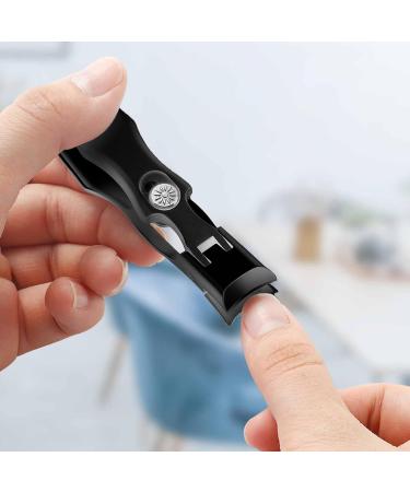 nail clippers for thick nails nail clippers with nail catcher | jaw nail clippers - stainless steel nail file toe nail clippers manicure tool for women Black - Buy Online on GoSupps.com