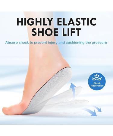 Orthopedic Height Increase Insoles for Men & Women - 3.5cm Arch Support Shoe Lifts for Leg Length Discrepancy - Shock Absorption Heel Lift (Grey - Buy Online on GoSupps.com