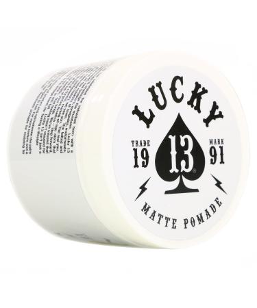 Lucky 13 Barber Supplies Matte Hair Pomade | Water-Based | High Hold | Matte Finish | Tobacco Vanilla Scent, 4oz
