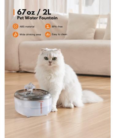 WOPET Cat Water Fountain - Automatic Pet Water Dispenser 67oz with Replacement Filter - Ideal for Cats, Dogs, and Multiple Pets - White - Buy Online on GoSupps.com
