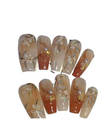 Temperament manicure amber late autumn new Chinese explosion hand-painted watercolor manicure armor.(S)