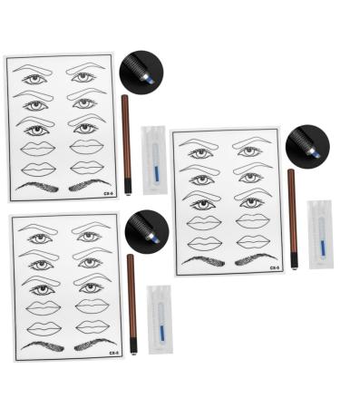 Beavorty Lip Liner Pencils 3pcs Practice Kit Embroidery Kit Coffee Manual Pen Lip Liner