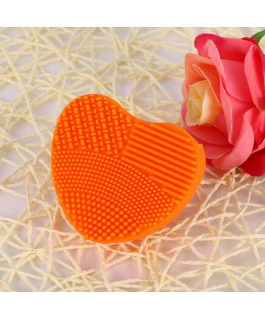 Buy Silicone Makeup Brush Cleaner Mat - Effective & Easy Cosmetic Brush Cleaning (Orange - Buy Online on GoSupps.com
