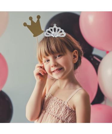 Silver Princess Crown Comb Set - 18 Pcs Tiara Headband for Girls | Rhinestone Hair Accessories for Birthday Party & Photography | Perfect Young Teens Gifts - Buy Online on GoSupps.com