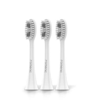 Replacement Heads for Hyslor ROMENIC Toothbrush Heads Set for Electric Toothbrush T10X and H20S with Protective Cover for Premium Gum Care 3 Counts (Pearl White)