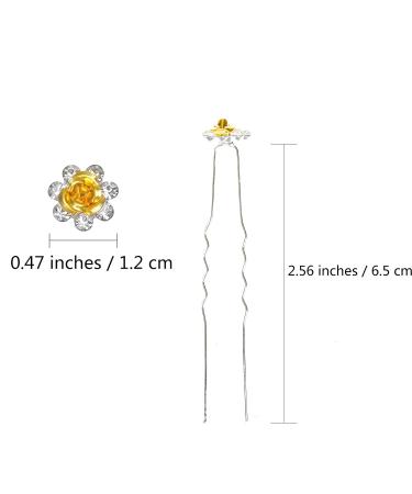 40 Pcs Yellow Crystal Rhinestone Hair Pins for Bridal Wedding & Sweet Sixteen - Buy Online on GoSupps.com