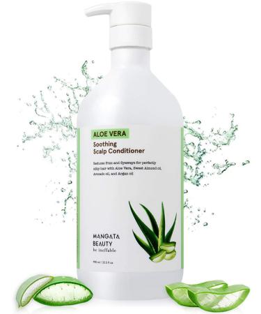 MANGATA BEAUTY Aloe Vera Soothing Scalp Conditioner | Helps Itchiness Redness Silkey Hair Moisturizing Frizzy Hair | Natural Aloe Vera Lavender Rosemary Sweet Almond oil Avocado Oil Argan Oil