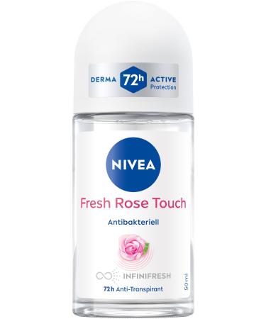 NIVEA NIVEA Fresh Rose Touch Antiperspirant Roll-On Deodorant with 72-hour protection unique INFINIFRESH formula and rose petal fragrance (50 ml)