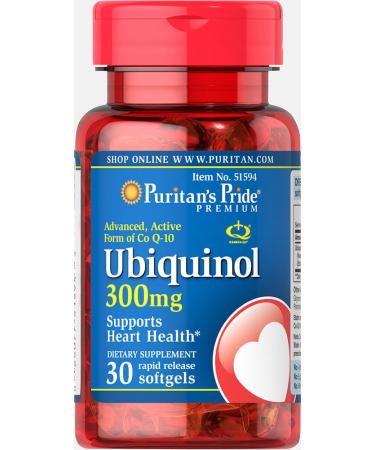 Puritan's Pride Ubiquinol 300mg Supports Heart Health 30 Softgels