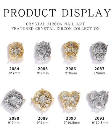 DIY Star Claw Rhinestones Snowflowers 3D Zircon Alloy Nails Crystal Gold Silver(2086) Style2086 - Buy Online on GoSupps.com