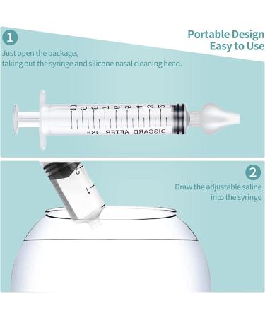 JUSONEY Nasal Aspirator Baby - Professional 10ml Nasal Irrigator with Reusable Silicone Tips (2 Pieces) - Buy Online on GoSupps.com