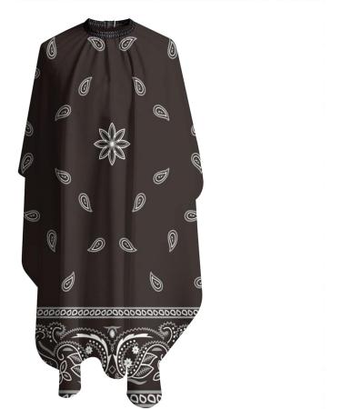 ONE TO PROMISE Black & White Paisley Bandana Barber Cape - Waterproof Hair Cut Apron for Stylists & Hairdressers (55x66 - Buy Online on GoSupps.com