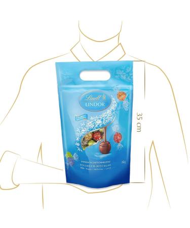 Lindt Chocolate Lindor Balls 1kg Bag | 80 Milk Pistachio Cream & Caramel Varieties | Resealable Large Pack | Perfect Chocolate Gift - Buy Online on GoSupps.com