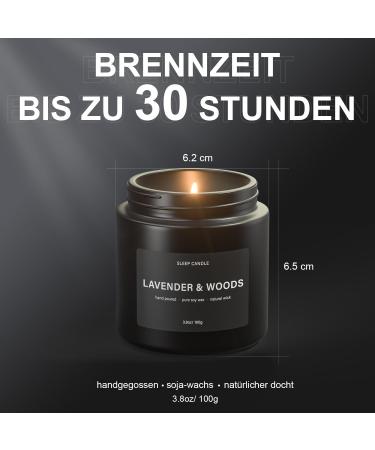 Fragrance Candles Gift Set - Soothing Lavender & Wooden Smoke - 60 Hours of Long-Lasting Aroma - Perfect Gift for Men & Women - Elegant Black Glass - Buy Online on GoSupps.com