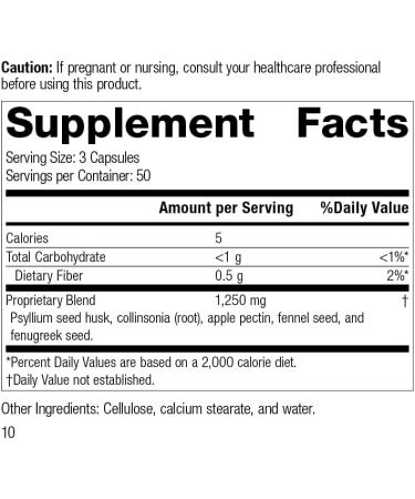 Standard Process Gastro-Fiber - Digestive Health Supplement with Collinsonia Root, Apple Pectin, and Fennel Seed - 150 Capsules - Buy Online on GoSupps.com