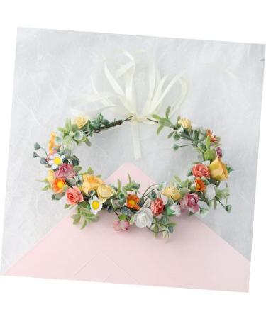 Gogogmee Artificial Flower Headband Headband Bridal Headpieces for Wedding Floral Wreath Headband Boho Hair Ties Lady Headband Flower Rose Wreath Bridal Fairy Headpiece Tiara Fabric - Buy Online on GoSupps.com