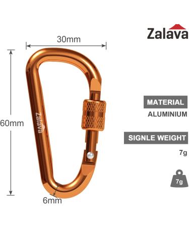 Zalava 6pcs 2D-Clip Locking Carabiner Keychain Clips in 6 Colors - Buy Online on GoSupps.com